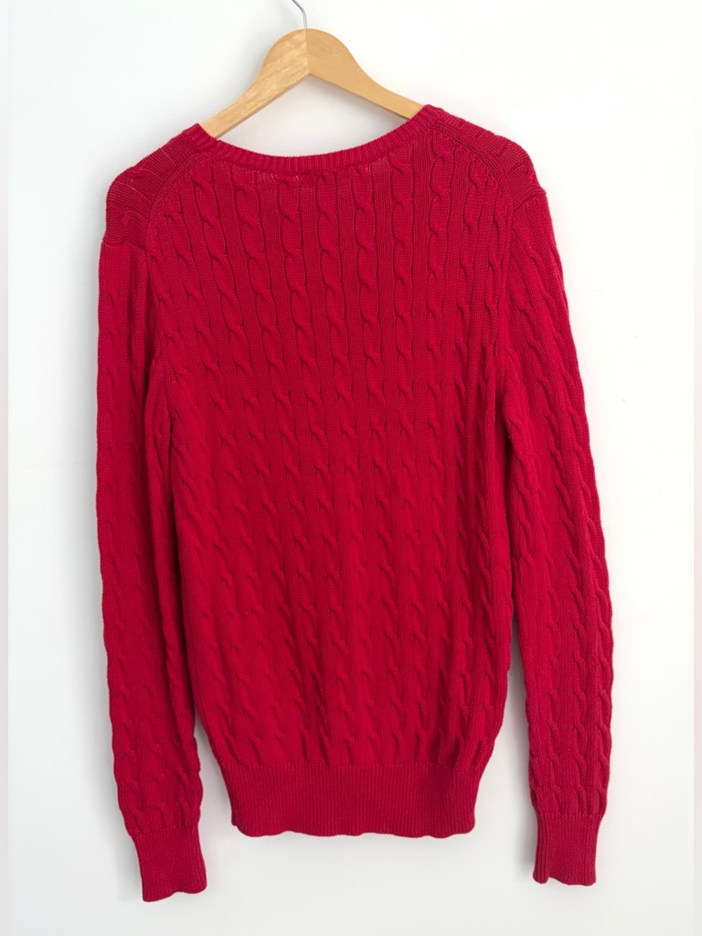 American Apparel - Y2K Preppy Cable Knit Cotton Sweater - Made in USA - Size L - Picture 2 of 8